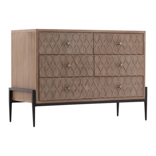 Transitional 6-Drawer Chest with Tall Legs