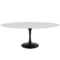 78" Oval Artificial Marble Dining Table