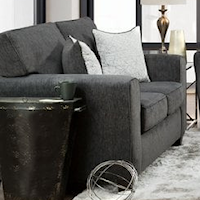 Contemporary Loveseat with Track Armrests