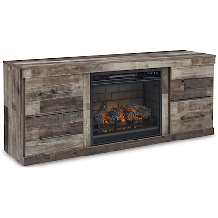 Rustic 60" TV Stand with Electric Fireplace
