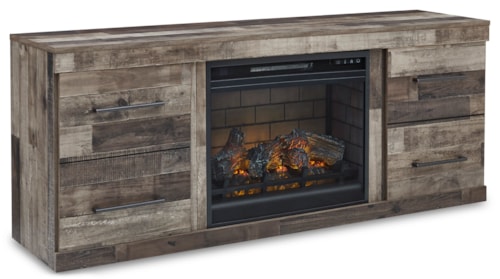 Rustic 60" TV Stand with Electric Fireplace