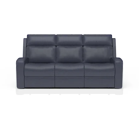 Contemporary Power Reclining Sofa with Power Headrest and USB Port