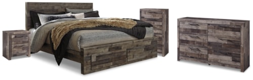 King Panel Bed, Dresser, Chest And Nightstand