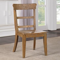 Rustic Dining Side Chair with Ladder Back
