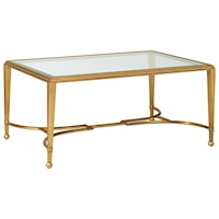 Sangiovese Small Rectangular Cocktail Table with Glass Top