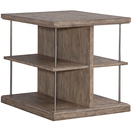Contemporary End Table with Open Storage