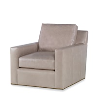 Contemporary Bateman Swivel Chair with Nailheads