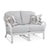 Shown in fabric 206-85, pillow fabric 644-83 and Antique Frost White finish.