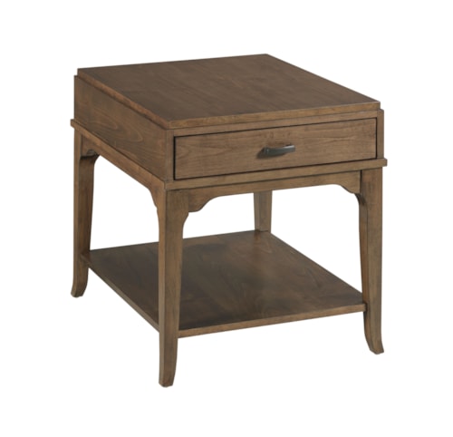 Transitional Rectangular 1-Drawer End Table