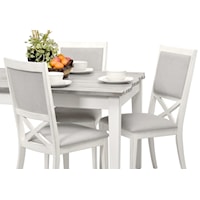 Coastal 5-Piece Dining Set with Picket Fence Rectangular Dining Table