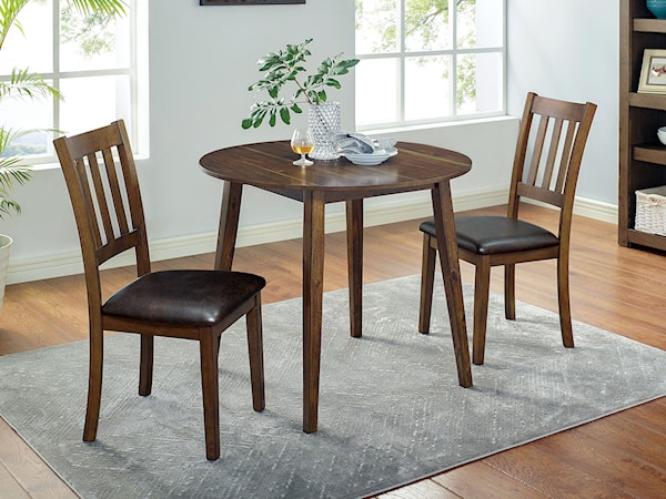 3-Piece Round Dining Table Set