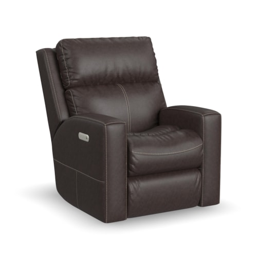Contemporary Power Recliner with Power Headrest & Lumbar