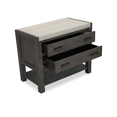 2-Drawer Open Nightstand