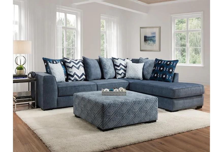0342 TUSSAH BLUE 2-Piece Sectional Sofa by Albany at A1 Furniture & Mattress