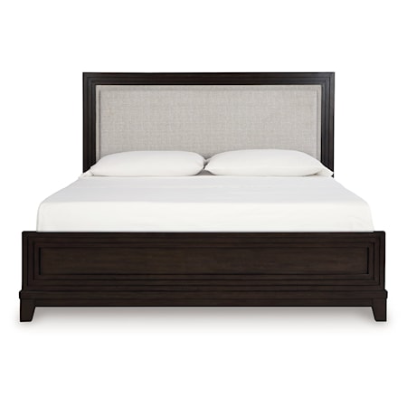 King Upholstered Panel Bed