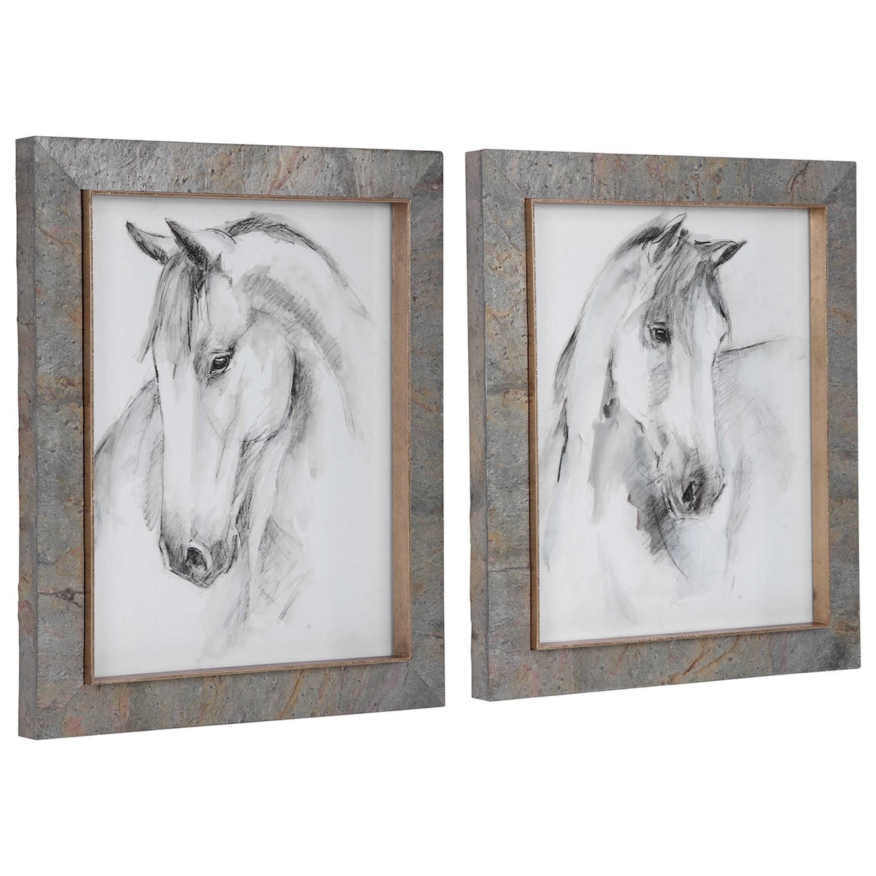 Uttermost Framed Prints Equestrian Watercolor Framed Prints, S/2