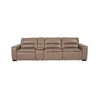 Casual Power Sliding 4-Piece Sofa with Storage Console