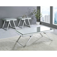 Glam 3-Piece Mirrored Top Table Set