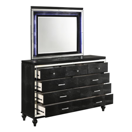 Dresser and Mirror Set