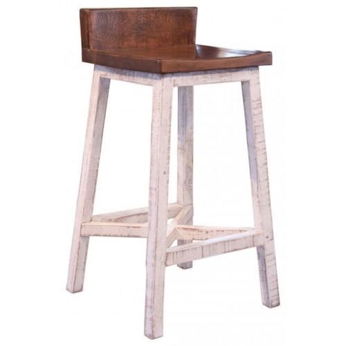 Rustic Solid Wood Bar Stool