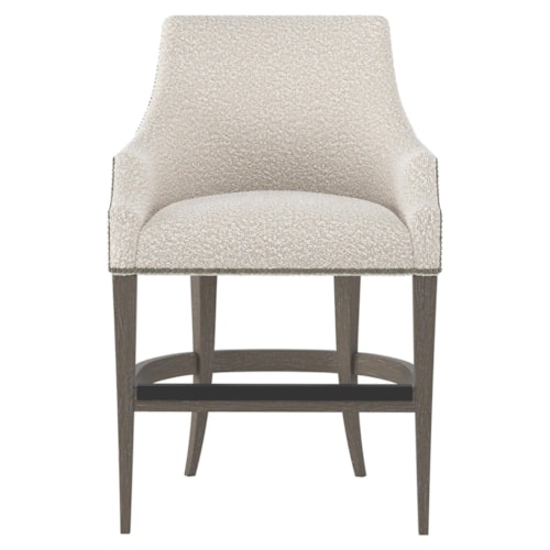 Upholstered Counter Bar Stool With Nail Head Trim