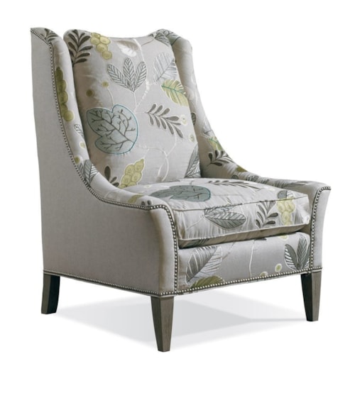 Transitional Lounge Chair with Scooped Track Arms