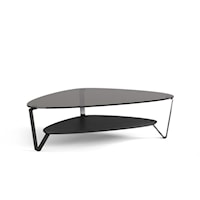 Contemporary Large Coffee Table with Glass Top