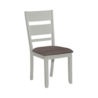 Farmhouse Upholstered Side Chair with Slat Back