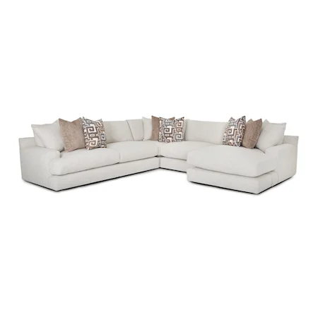 Contemporary 4-Piece Sectional Sofa with Right Side Facing Chaise