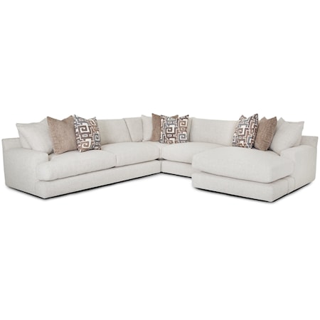 Contemporary 4-Piece Sectional Sofa with Right Side Facing Chaise