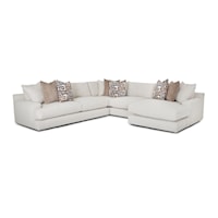 Contemporary 4-Piece Sectional Sofa with Right Side Facing Chaise