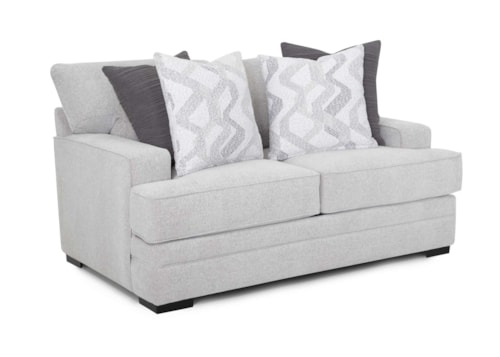 Contemporary Loveseat with Throw Pillows
