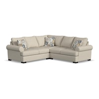 Contemporary L-Shaped Sectional with Rolled Arms