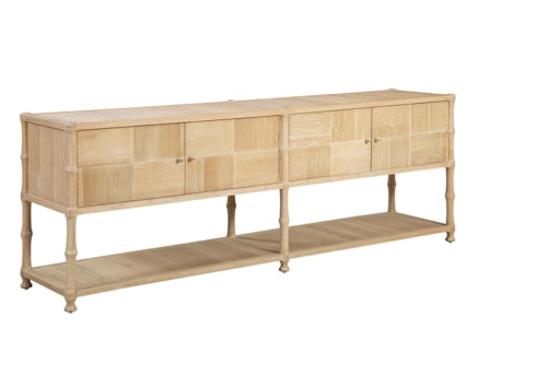 Coastal 4-Door Sideboard with Bottom Shelf