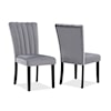 Crown Mark Pascal PAXTON GREY VELVET SIDE CHAIR |