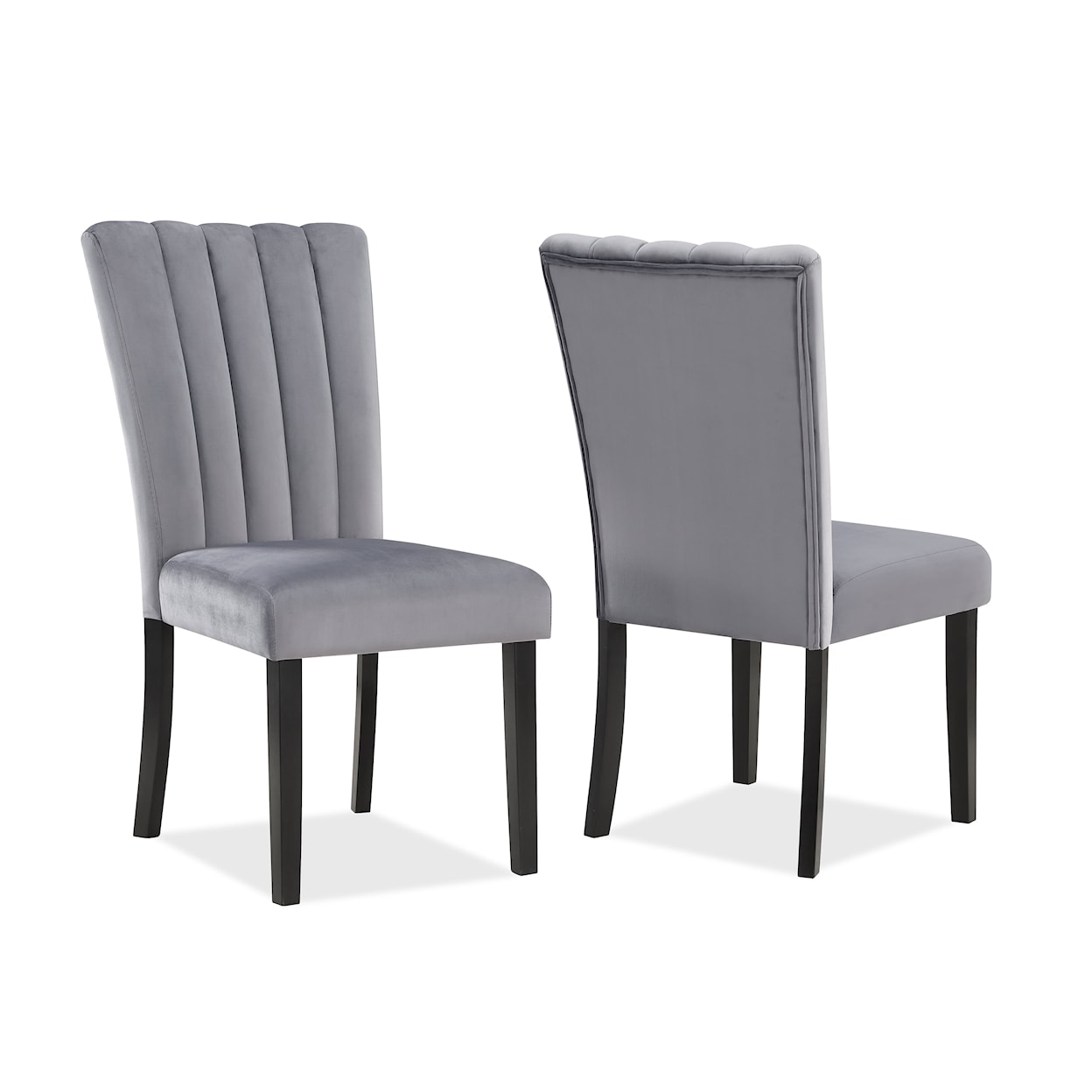 Crown Mark Pascal PAXTON GREY VELVET SIDE CHAIR |