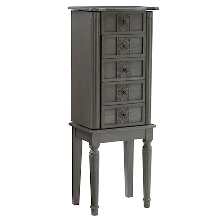 Transitional Jewelry Armoire with Side Panels