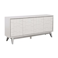 Contemporary Four Door Credenza with Touch Latch Hardware