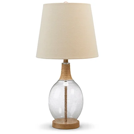 Glass Table Lamp with Jute Rope Accent (Set of 2)