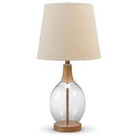 Glass Table Lamp with Jute Rope Accent (Set of 2)