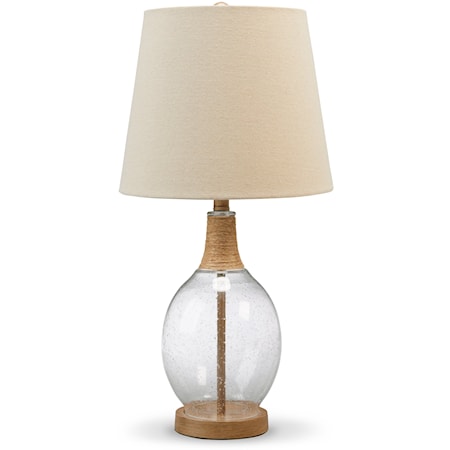 Glass Table Lamp with Jute Rope Accent (Set of 2)
