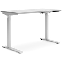 White Adjustable Height Home Office Desk