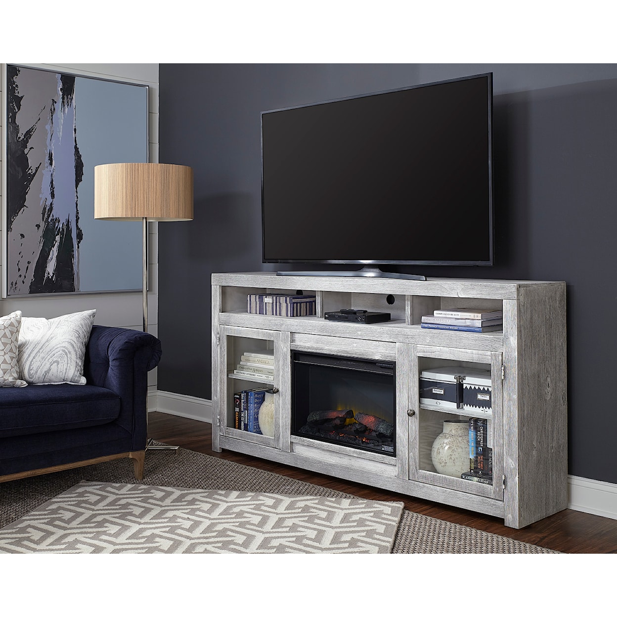 Aspenhome Avery Loft 74" Highboy Fireplace TV Console