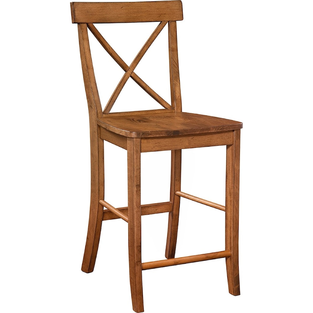 John Thomas Dining Essentials X-Back Counter Stool in Bourbon Oak