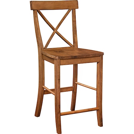 X-Back Counter Stool in Bourbon Oak