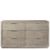 Transitional 6 Drawer Dresser with Felt Lined Drawers