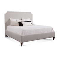 Transitional King Panel Bed with Tapered Feet
