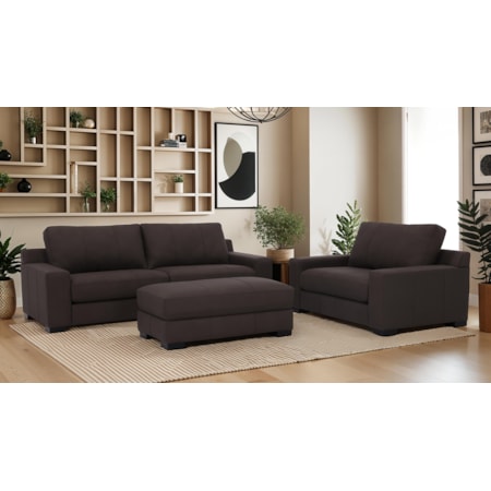Modern 3-pc. Leather Living Room Set