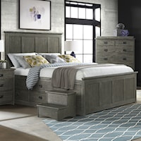 Mission Queen Panel Storage Bed with Step Stool