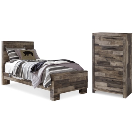 Twin Panel Bed And Chest